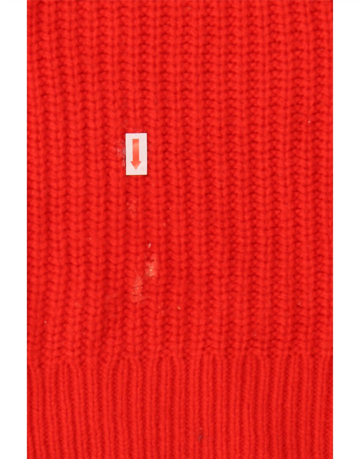Maglione maglione girocollo da donna Marks & Spencer UK 14 Acrilico rosso medio