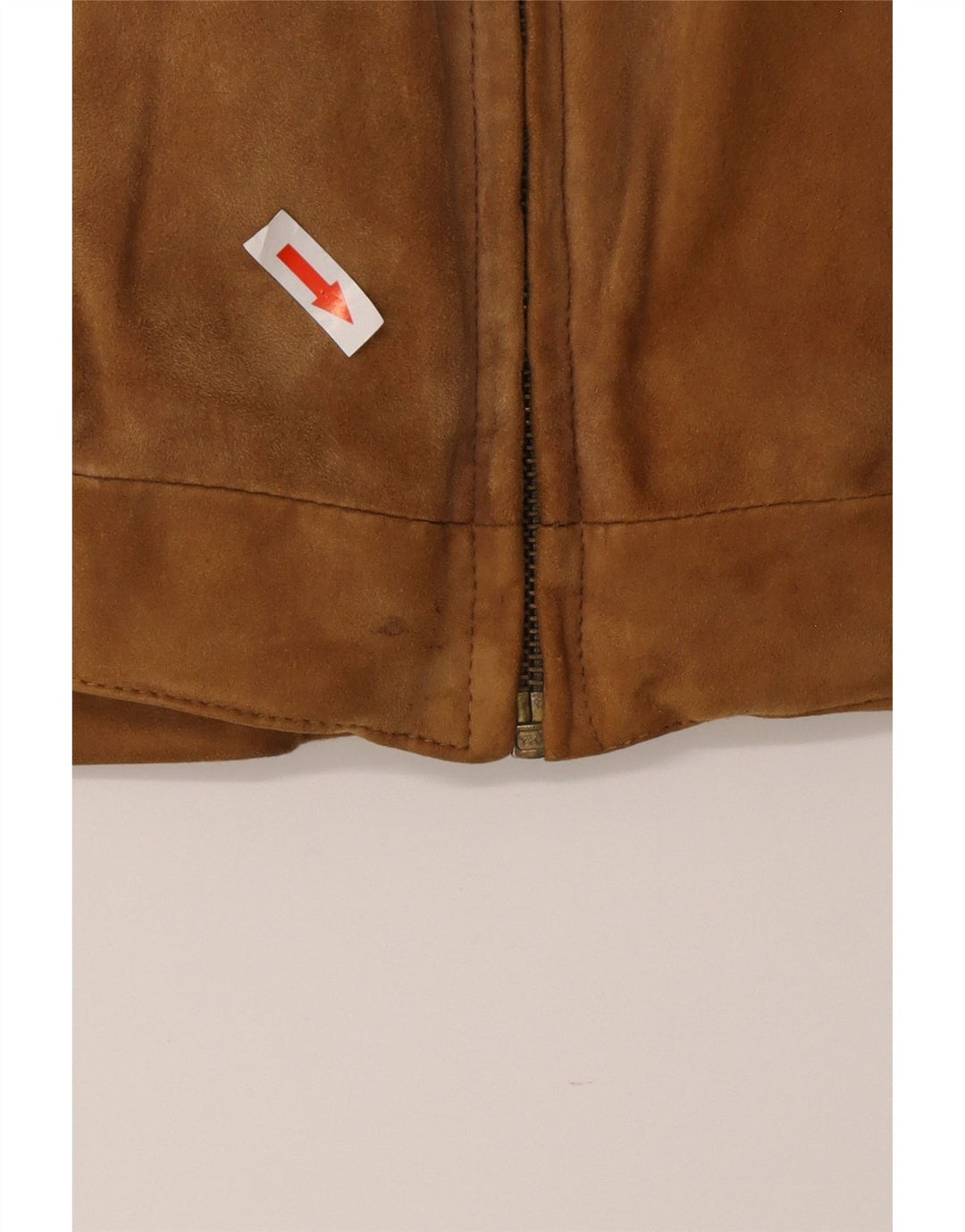 Giubbotto bomber vintage in pelle scamosciata da uomo IT 50 grande in pelle marrone