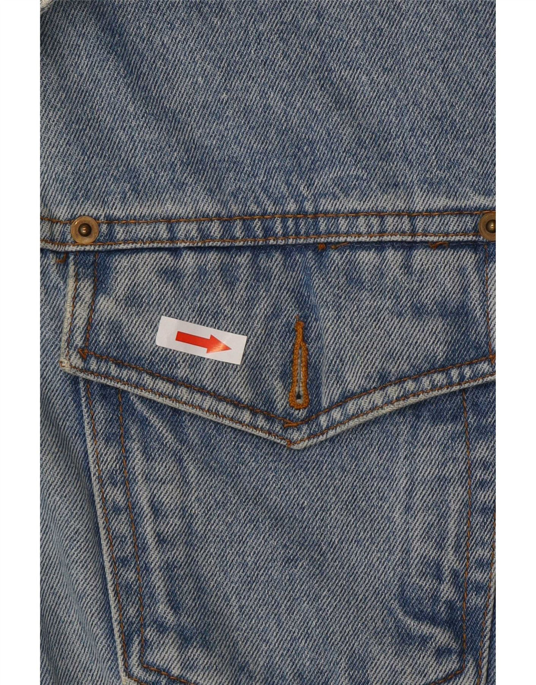 Giacca di jeans grafica da uomo vintage UK 38 Cotone blu medio