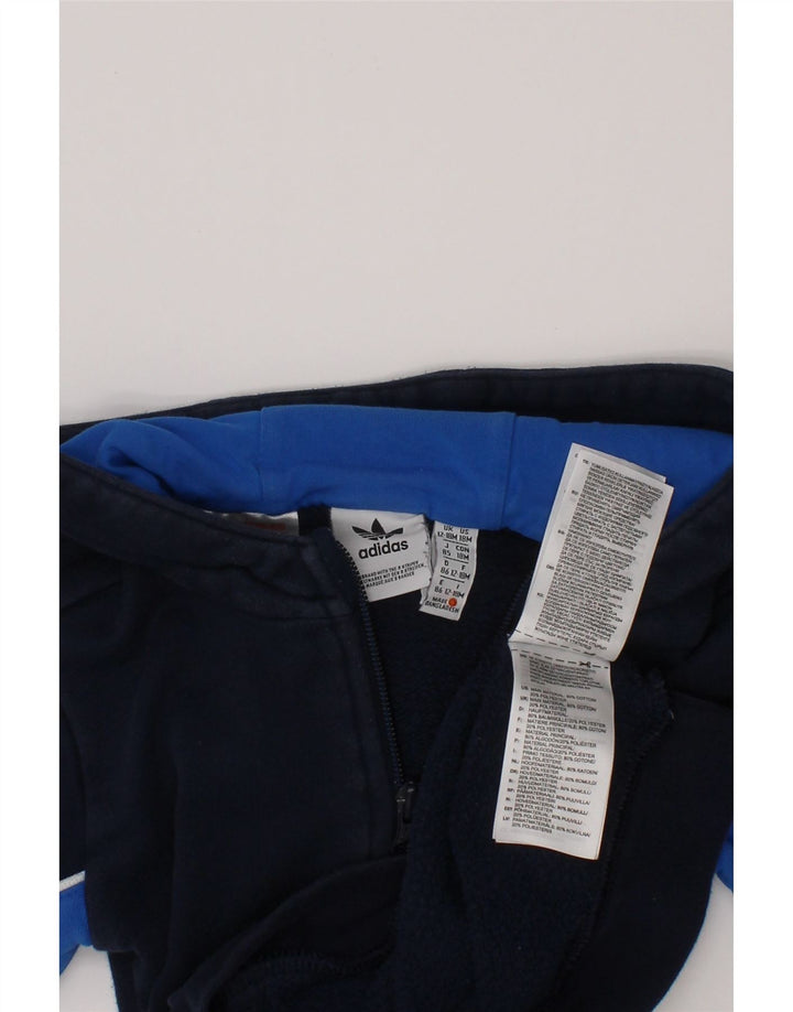 Maglione con cappuccio e zip ADIDAS per neonati, 12-18 mesi, colore blu navy