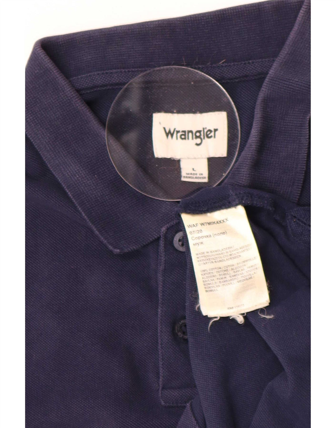 Polo da uomo Wrangler grande in cotone blu navy