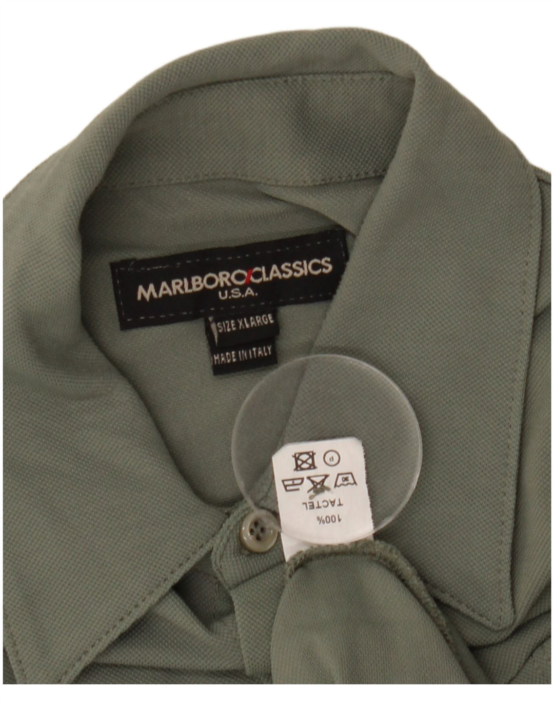 Camicia a maniche corte da uomo Marlboro Classics XL Khaki Tactel
