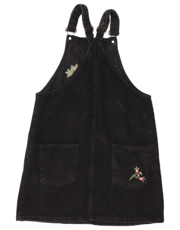 Abito salopette in denim per ragazze Zara 13-14 anni in cotone floreale nero