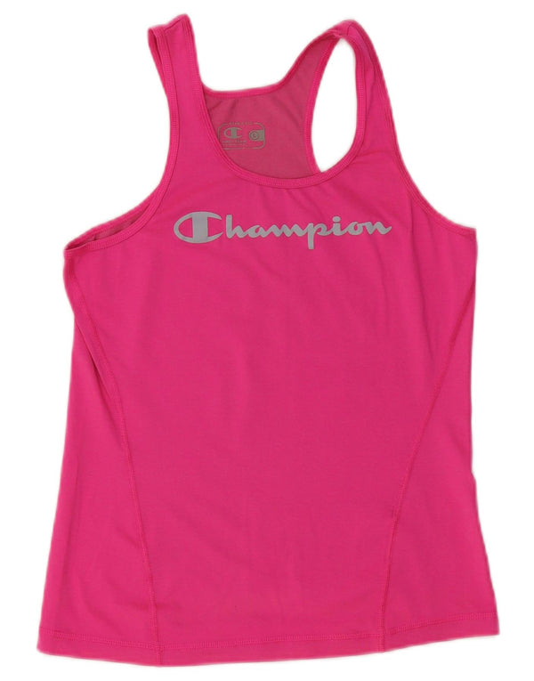 T-shirt grafica da donna CHAMPION Top UK 14 Large Rosa