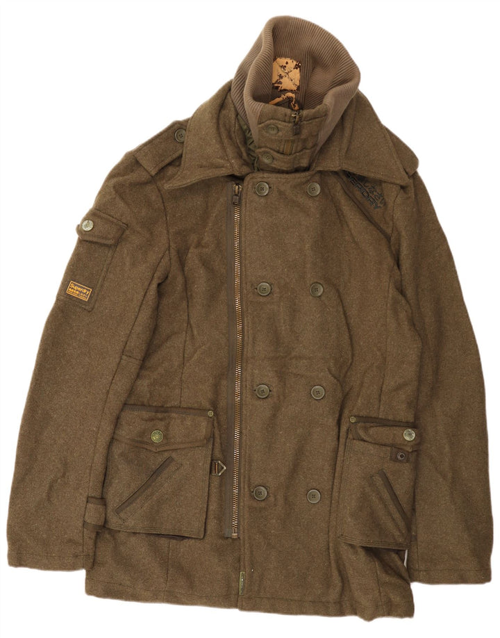 Cappotto militare da uomo Superdry in lana kaki UK 42 XL
