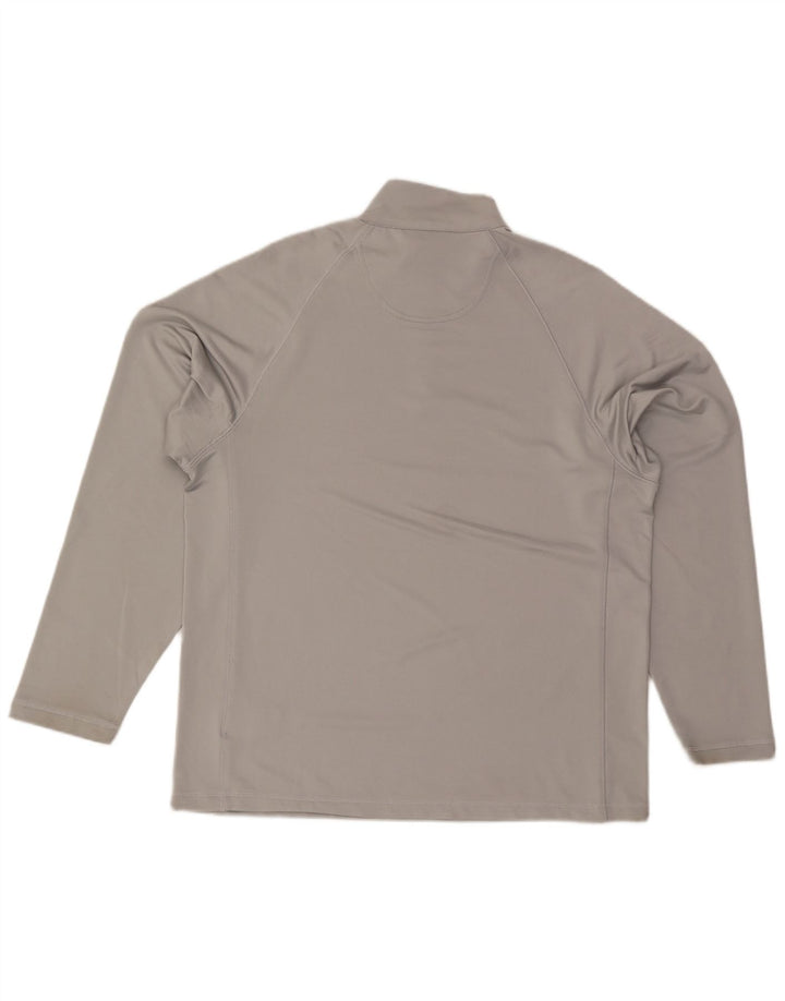 Adidas Uomo Climawarm Zip Collo Pullover Tuta Top Grande Poliestere Grigio