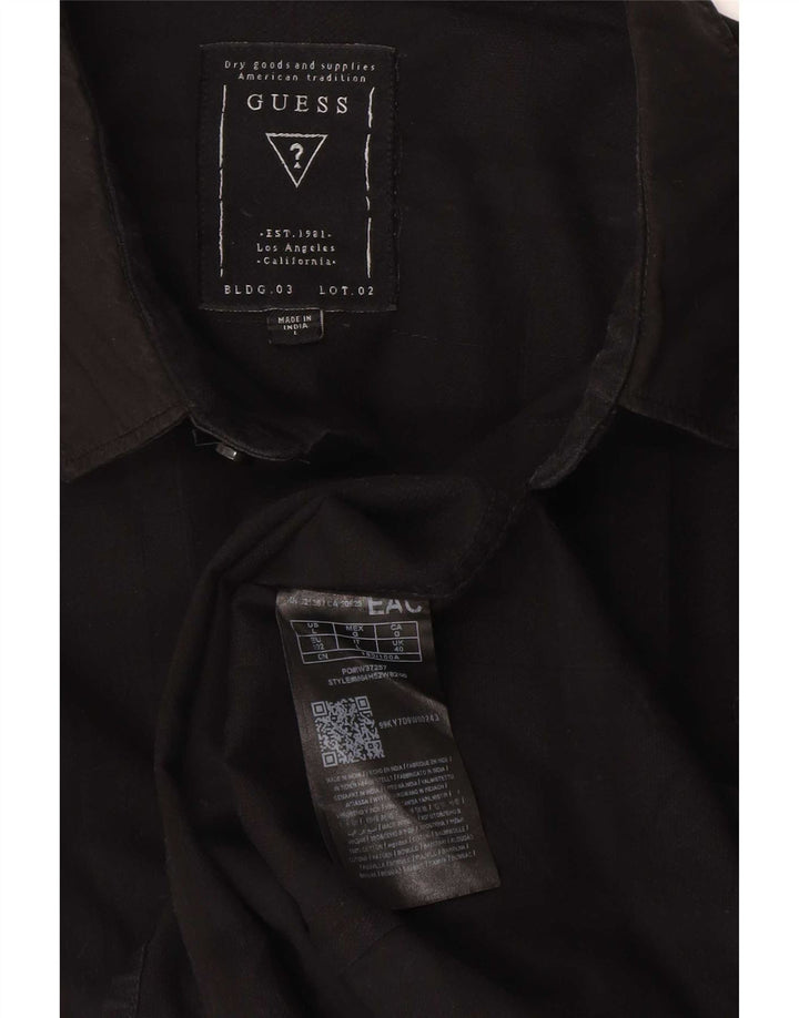 Camicia Guess da uomo slim fit in cotone a quadri neri grandi