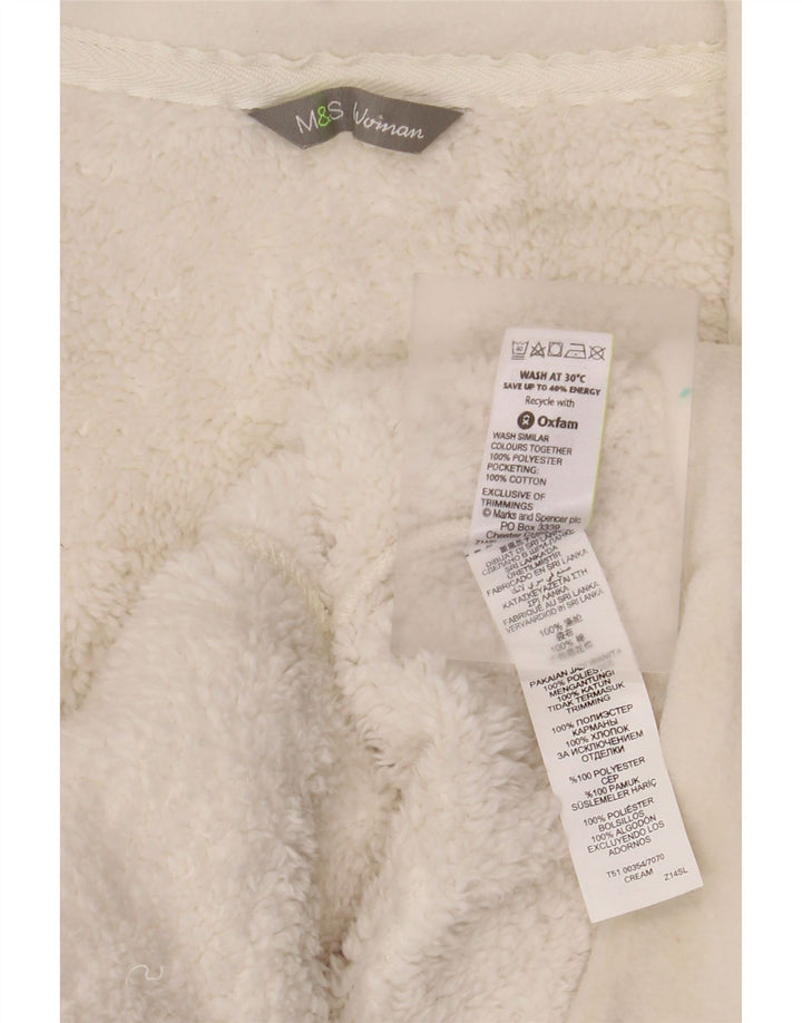 Giacca in pile da donna Marks & Spencer UK 20 2XL Cotone bianco