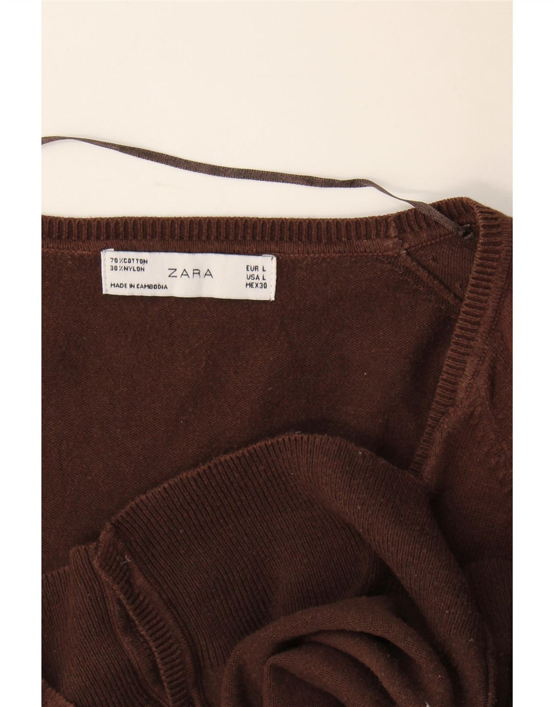 Maglione cardigan da donna Zara UK 14 grande marrone