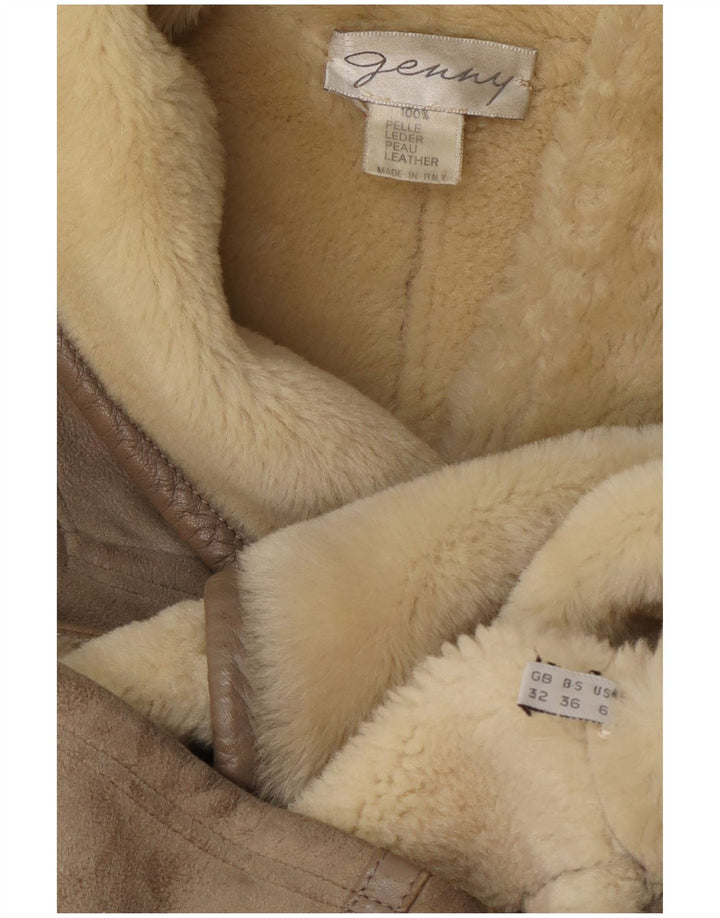 Giubbotto Shearling da donna Genny US 6 in pelle grigio medio
