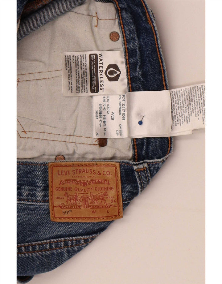 Pantaloncini di jeans Levi's 501 da donna W28 cotone blu medio