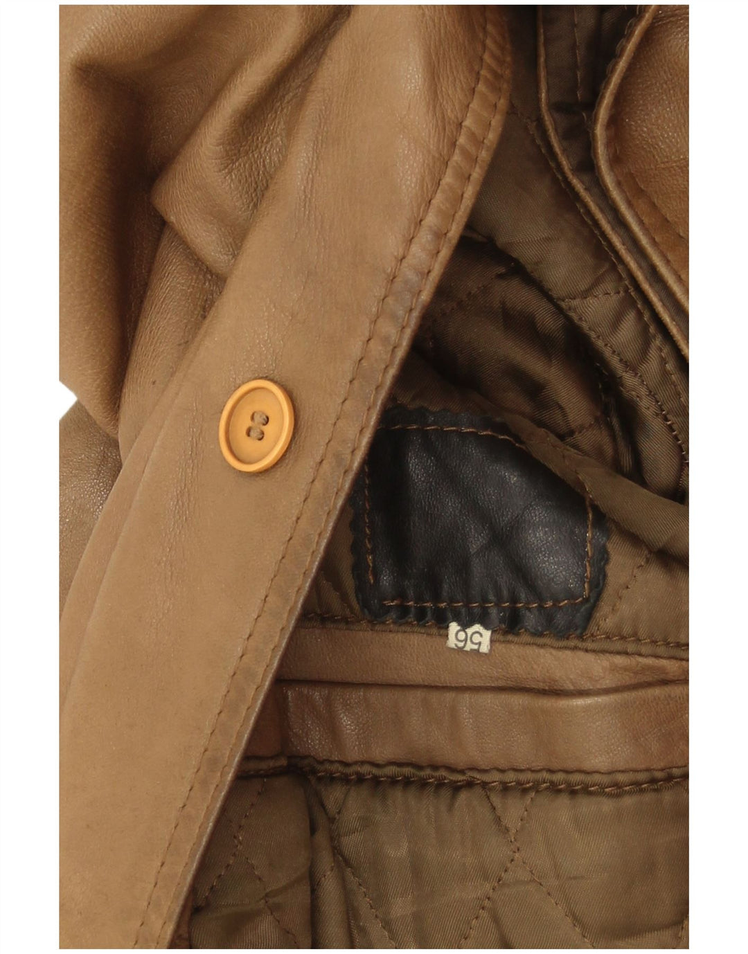 Giacca in pelle vintage da uomo IT 56 3XL Marrone