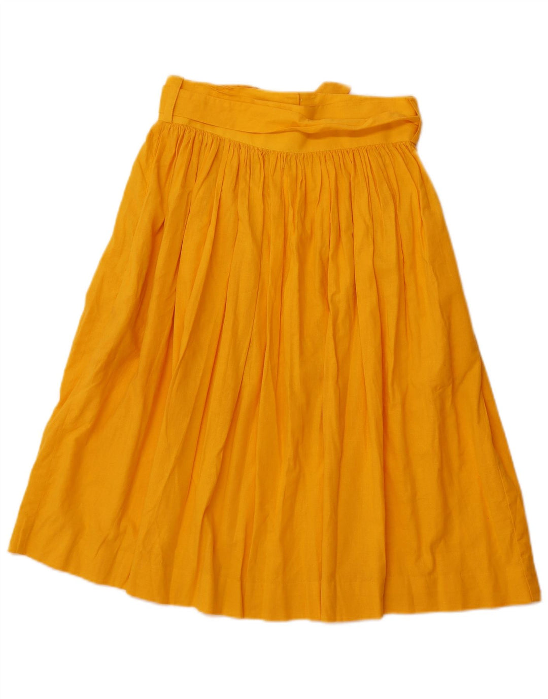 Gonna svasata a vita alta da donna vintage IT 44 media W26 in cotone giallo