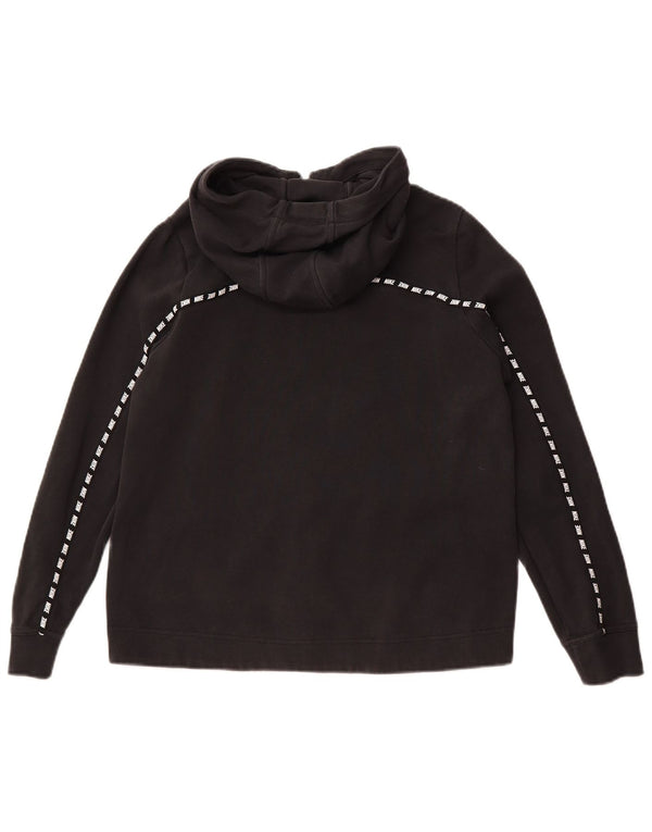 Felpa con cappuccio e zip grafica da donna Nike UK 14 cotone nero medio
