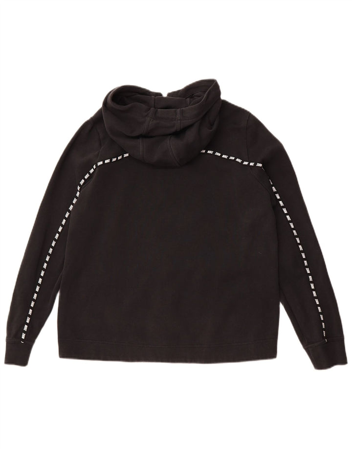 Felpa con cappuccio e zip grafica da donna Nike UK 14 cotone nero medio