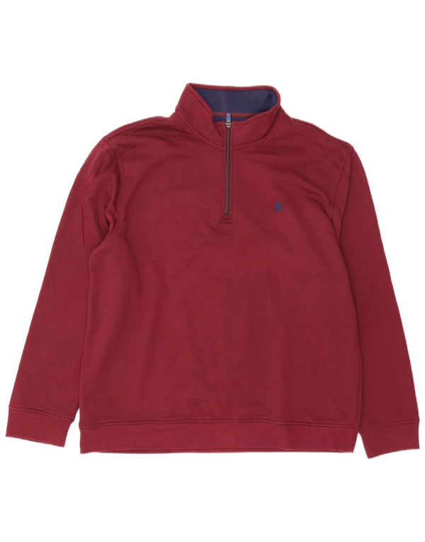 Felpa da uomo con collo con zip IZOD, maglione XL, poliestere bordeaux