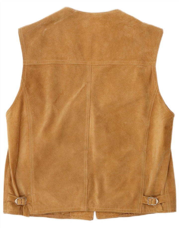 Gilet Uomo Camoscio VINTAGE IT 50 Pelle Beige Medio
