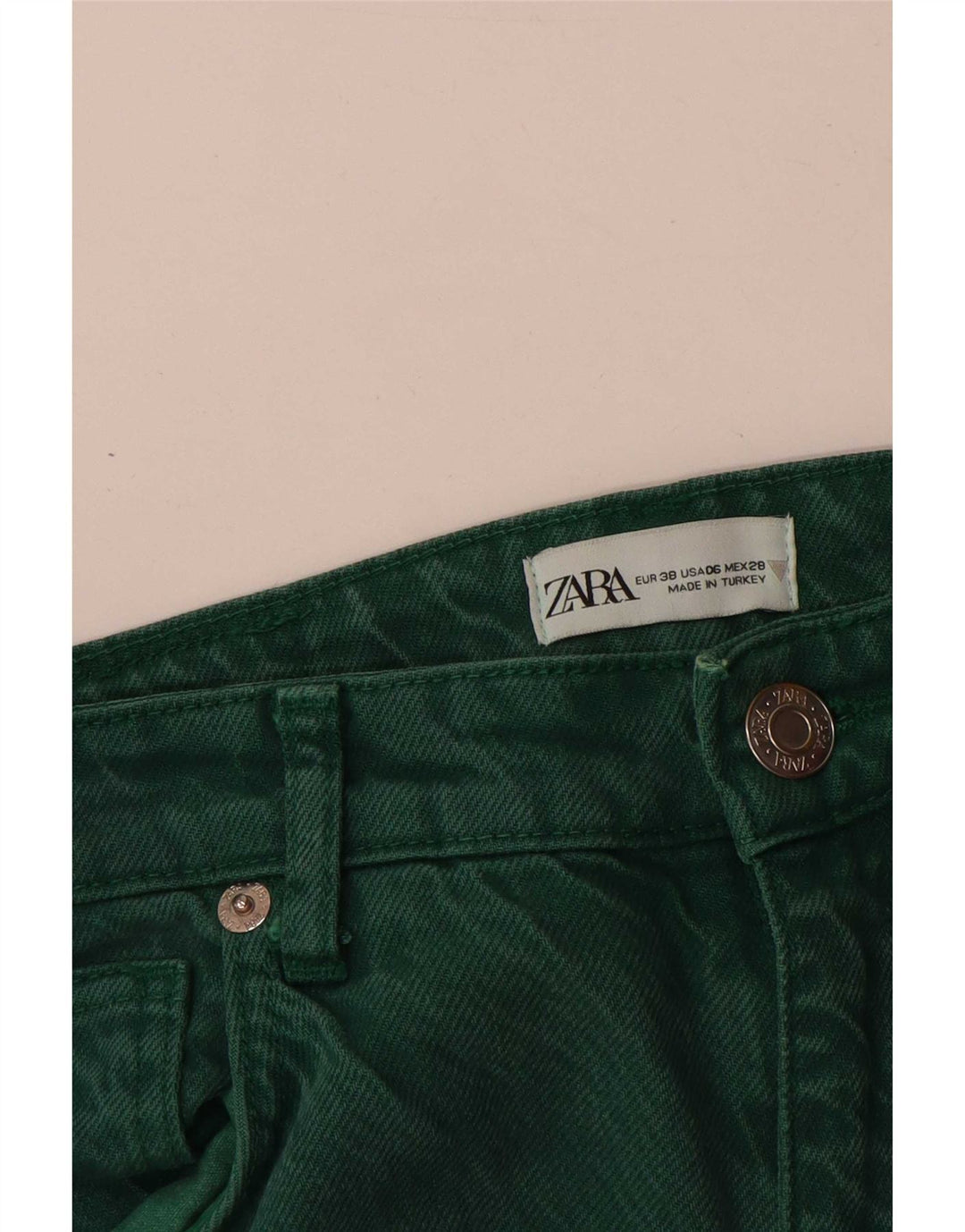Jeans larghi da donna Zara EU 38 piccoli W28 L31 verdi
