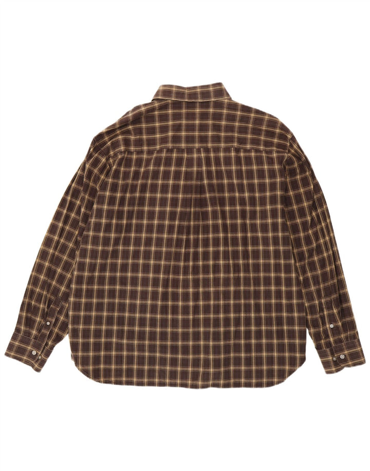 Camicia da uomo Izod XL in cotone a quadri marrone