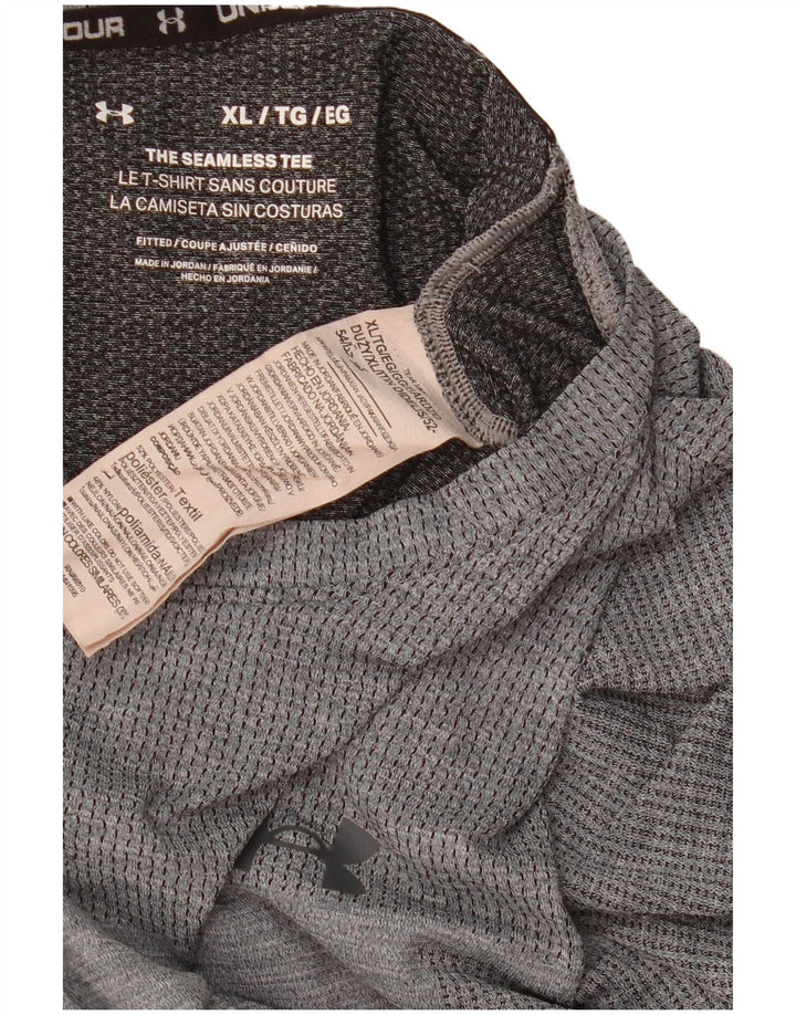 T-shirt da uomo Under Armour Top XL poliestere gessato grigio