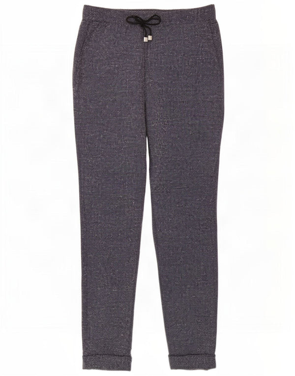 Pantaloni casual slim da donna Marks & Spencer UK 8 piccoli W26 L27 blu screziati