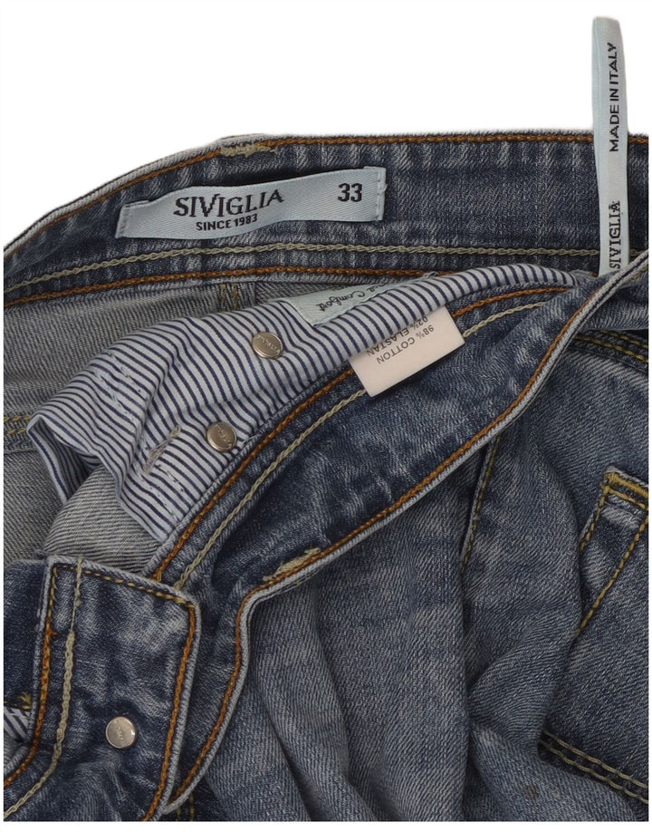 Jeans dritti da uomo SIVIGLIA W33 L30 in cotone blu
