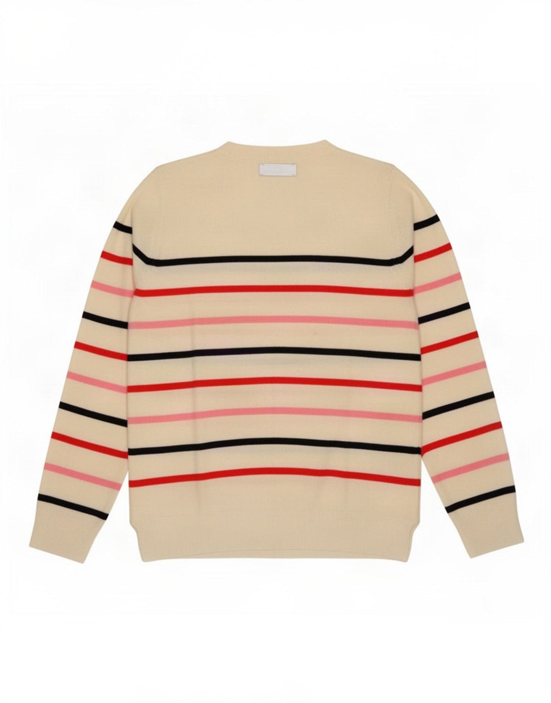 Maglione maglione girocollo da donna Marks & Spencer UK 12 a righe bianche medie