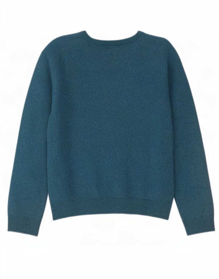Maglione da donna Marks & Spencer con scollo a V UK 18 XL Lana d'agnello blu