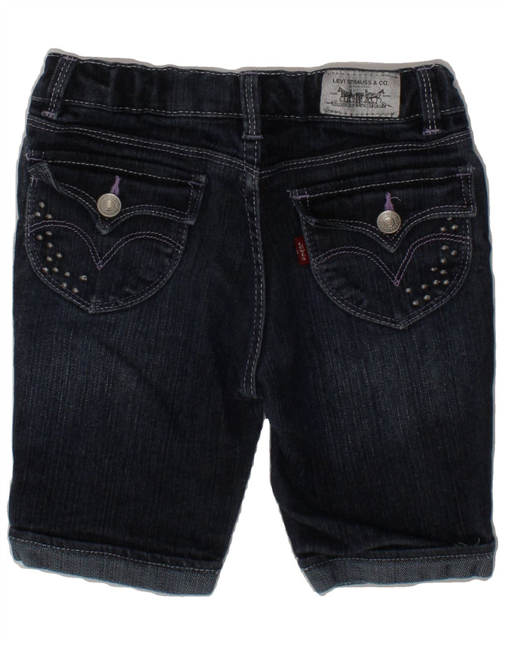 LEVI'S Girls Regular Denim Shorts 4-5 Years W20  Navy Blue Ramie Vintage Levi's and Second-Hand Levi's from Messina Hembry 