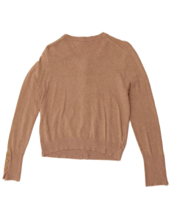 Maglione cardigan corto da donna Zara UK 12 Viscosa beige medio