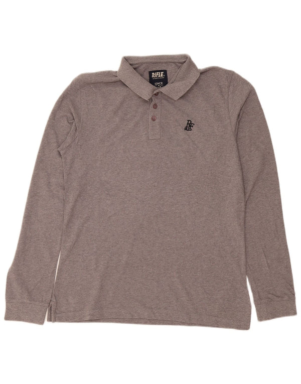 Polo da uomo a maniche lunghe Rifle XL grigia chiazzata