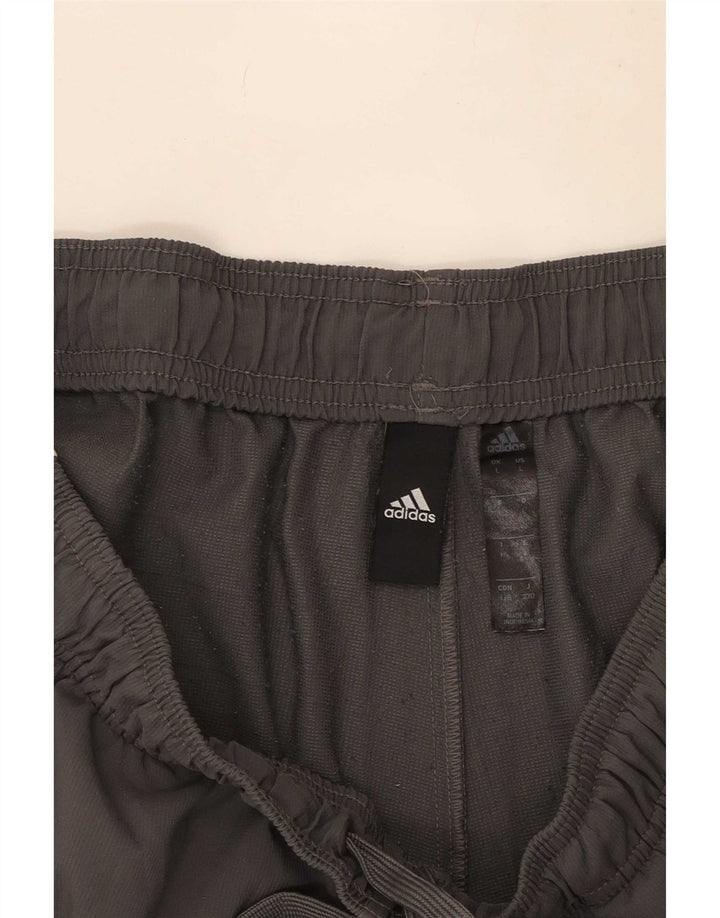 Pantaloncini sportivi Adidas da uomo grandi in poliestere grigio