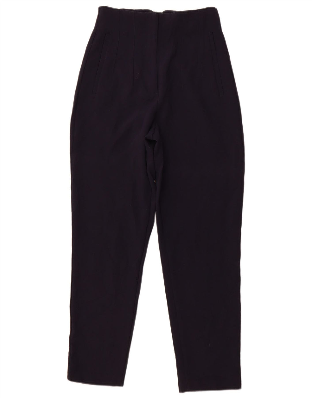 Pantaloni casual affusolati a vita alta da donna ZARA XS W24 L26 Blu navy