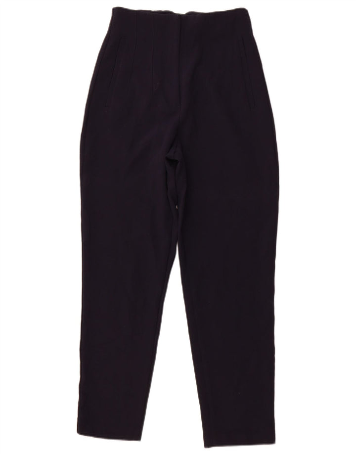 Pantaloni casual affusolati a vita alta da donna ZARA XS W24 L26 Blu navy