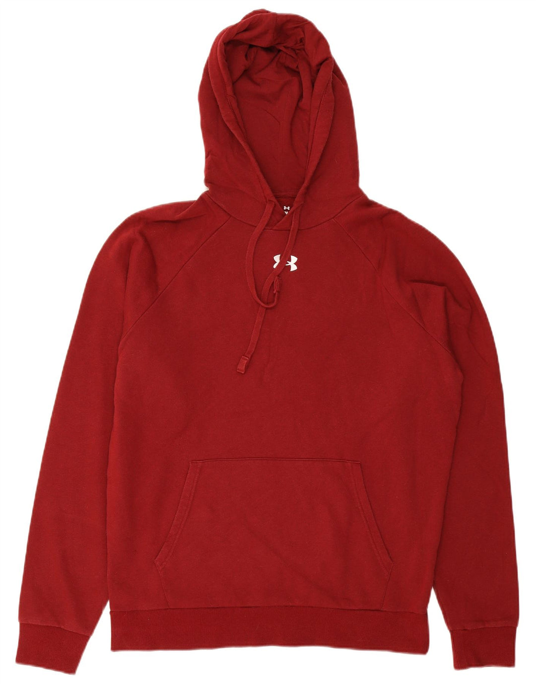 UNDER ARMOUR Mens Hoodie Jumper Medium Burgundy Cotton