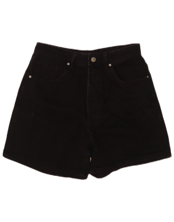 Pantaloncini di jeans a vita alta da donna Zara EU 38 piccoli W28 cotone nero