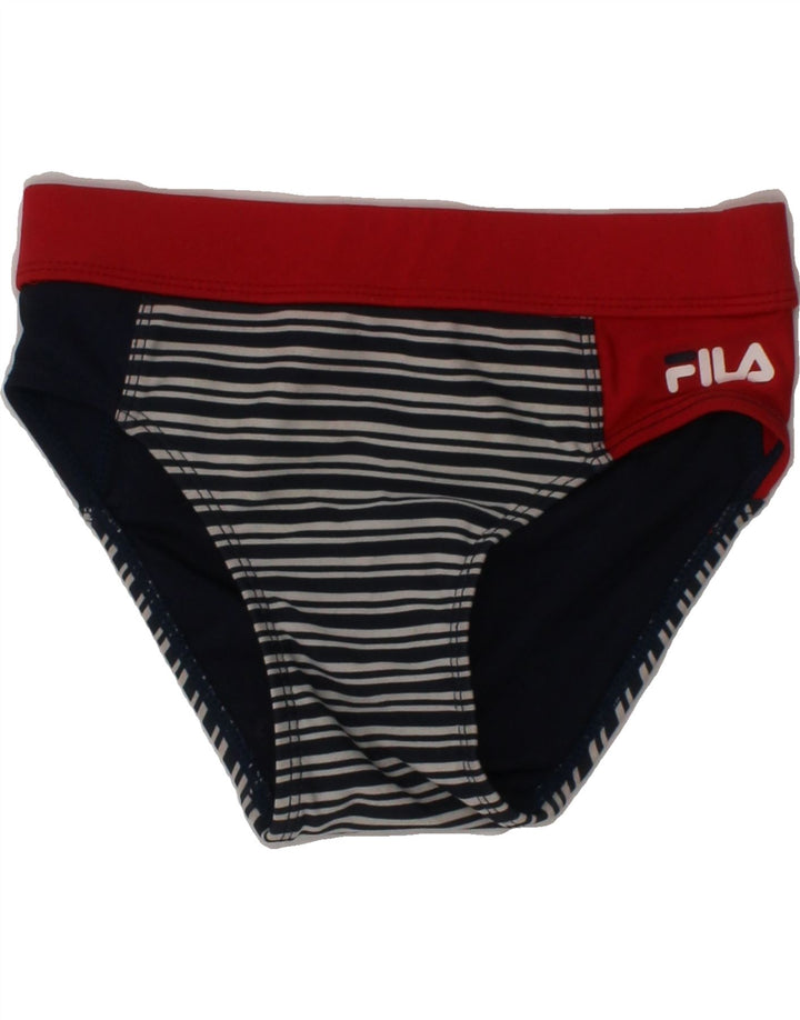 FILA Boys Swimming Shorts 5-6 Years Navy Blue Striped Vintage Fila and Second-Hand Fila from Messina Hembry 