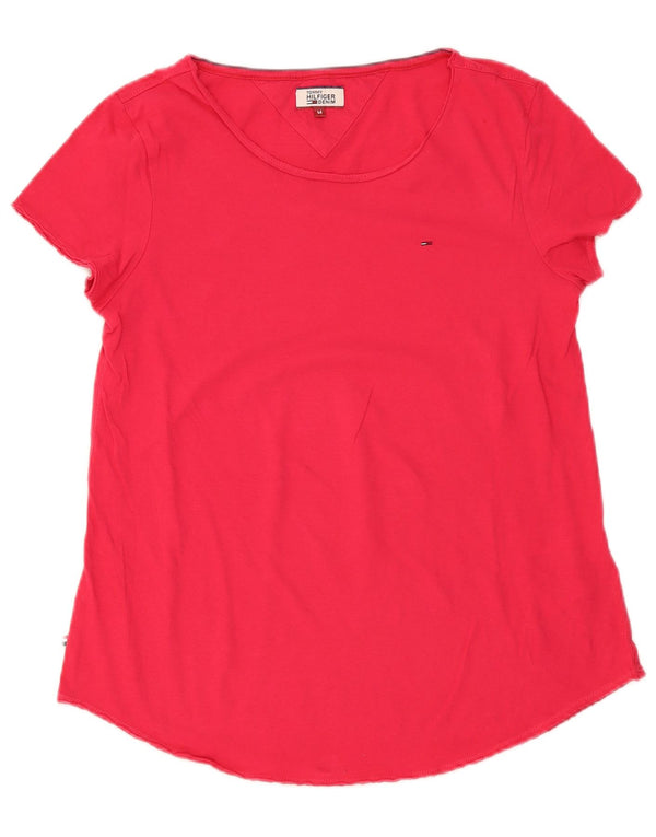 T-shirt da donna Tommy Hilfiger Top UK 12 cotone rosso medio