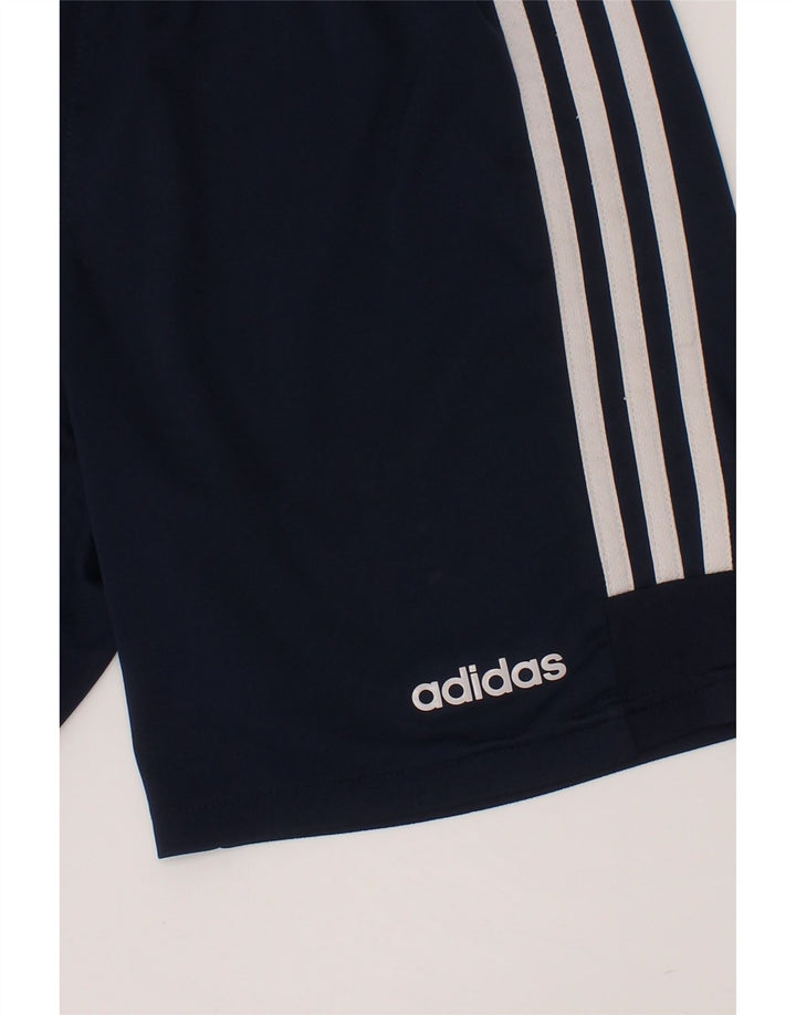 ADIDAS Boys Sport Shorts 9-10 Years  Navy Blue Vintage Adidas and Second-Hand Adidas from Messina Hembry 
