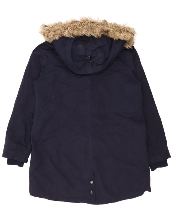 Giacca parka oversize con cappuccio Marks & Spencer da donna UK 14 grande blu navy