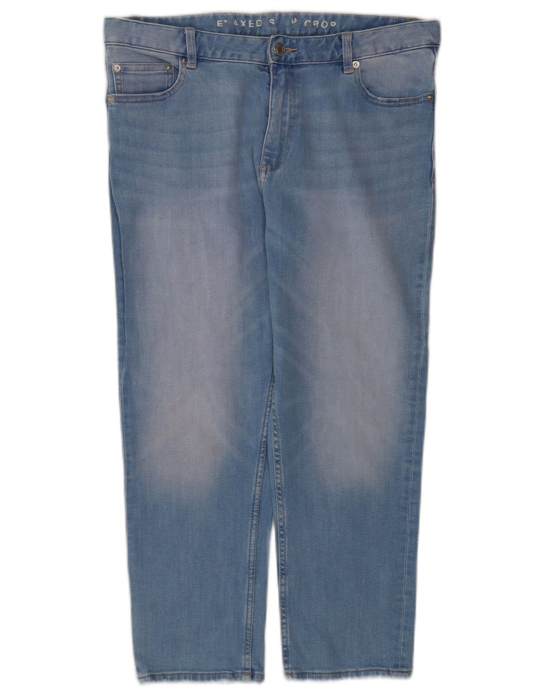 Jeans cropped da donna Marks & Spencer vestibilità comoda UK 12 medio W32 L23 blu