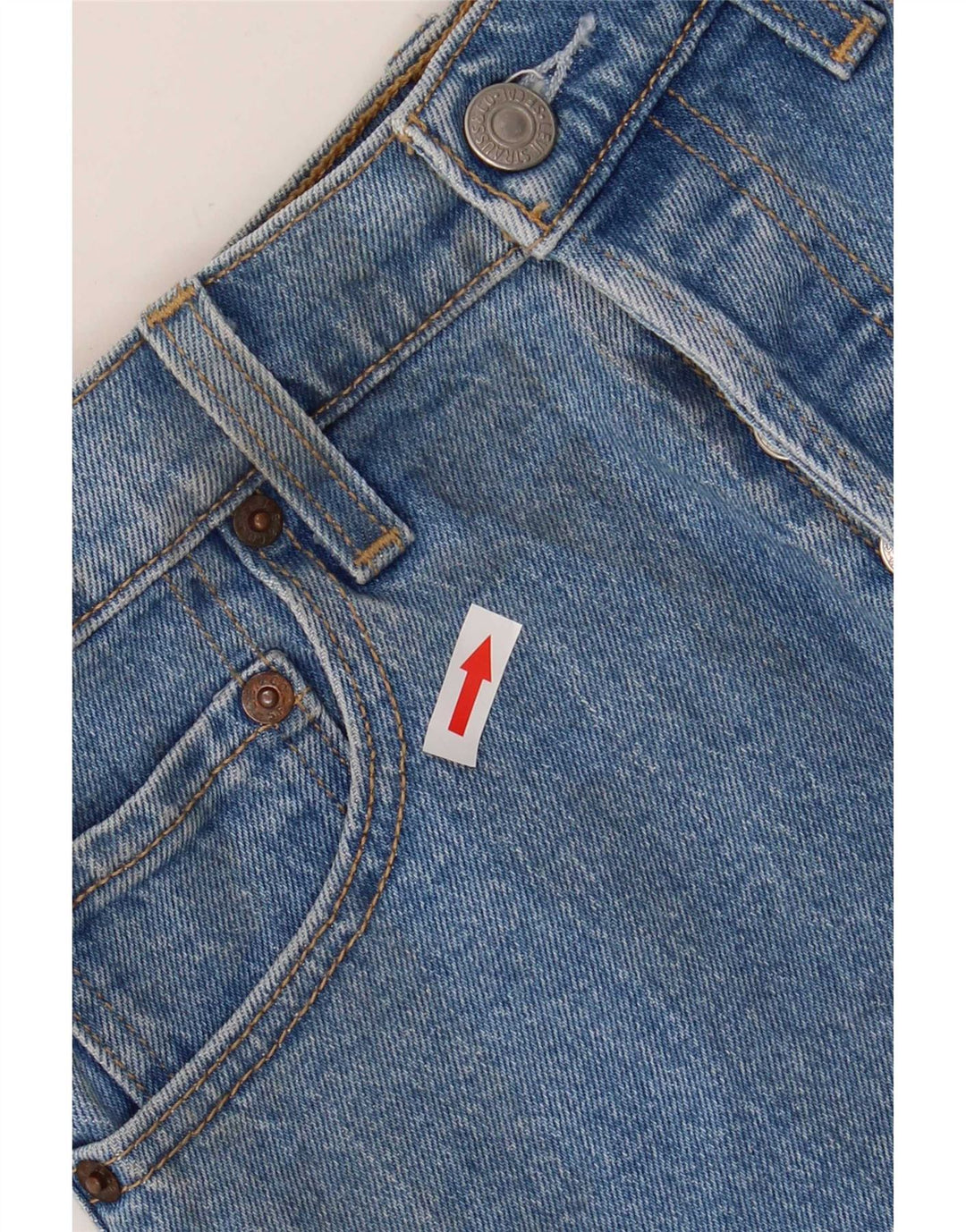 Pantaloncini di jeans da donna Levi's W26 piccoli in cotone blu