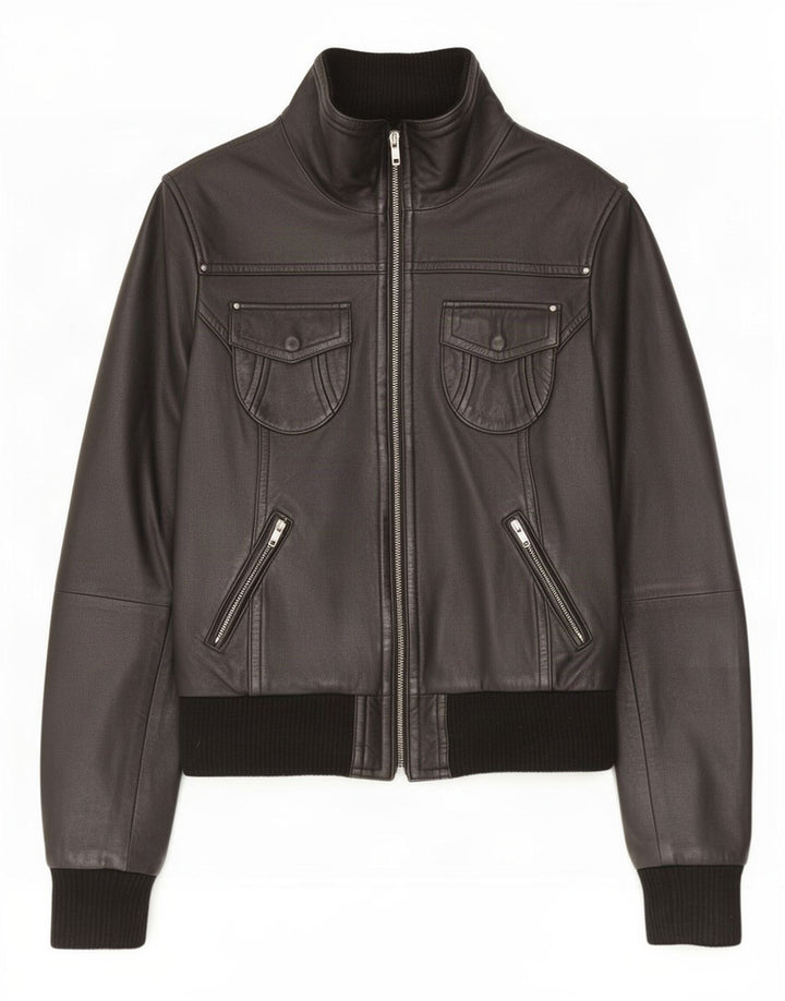 Giacca in pelle da donna Carrie Hoxton UK 14 media nera