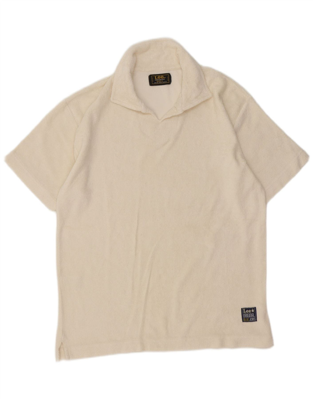 Polo da uomo Lee grande in cotone bianco sporco