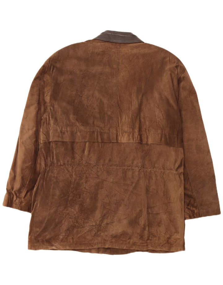 Giacca vintage in pelle scamosciata da uomo IT 54 XL in pelle marrone