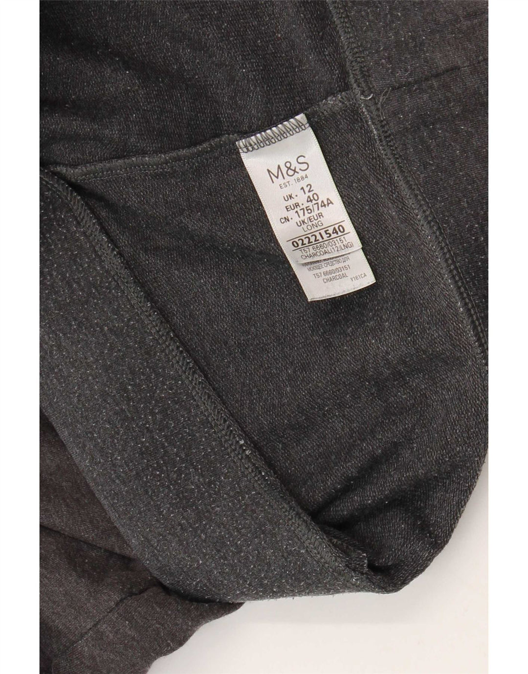 Pantaloni da tuta da donna Marks & Spencer UK 12 Cotone grigio medio