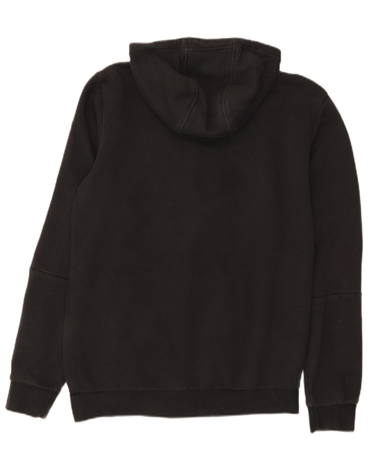 Maglione con cappuccio e zip Adidas da uomo in cotone nero medio