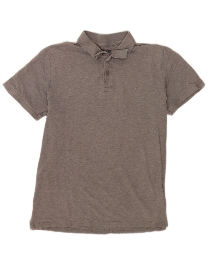 Polo da uomo Jack & Jones grande in cotone grigio