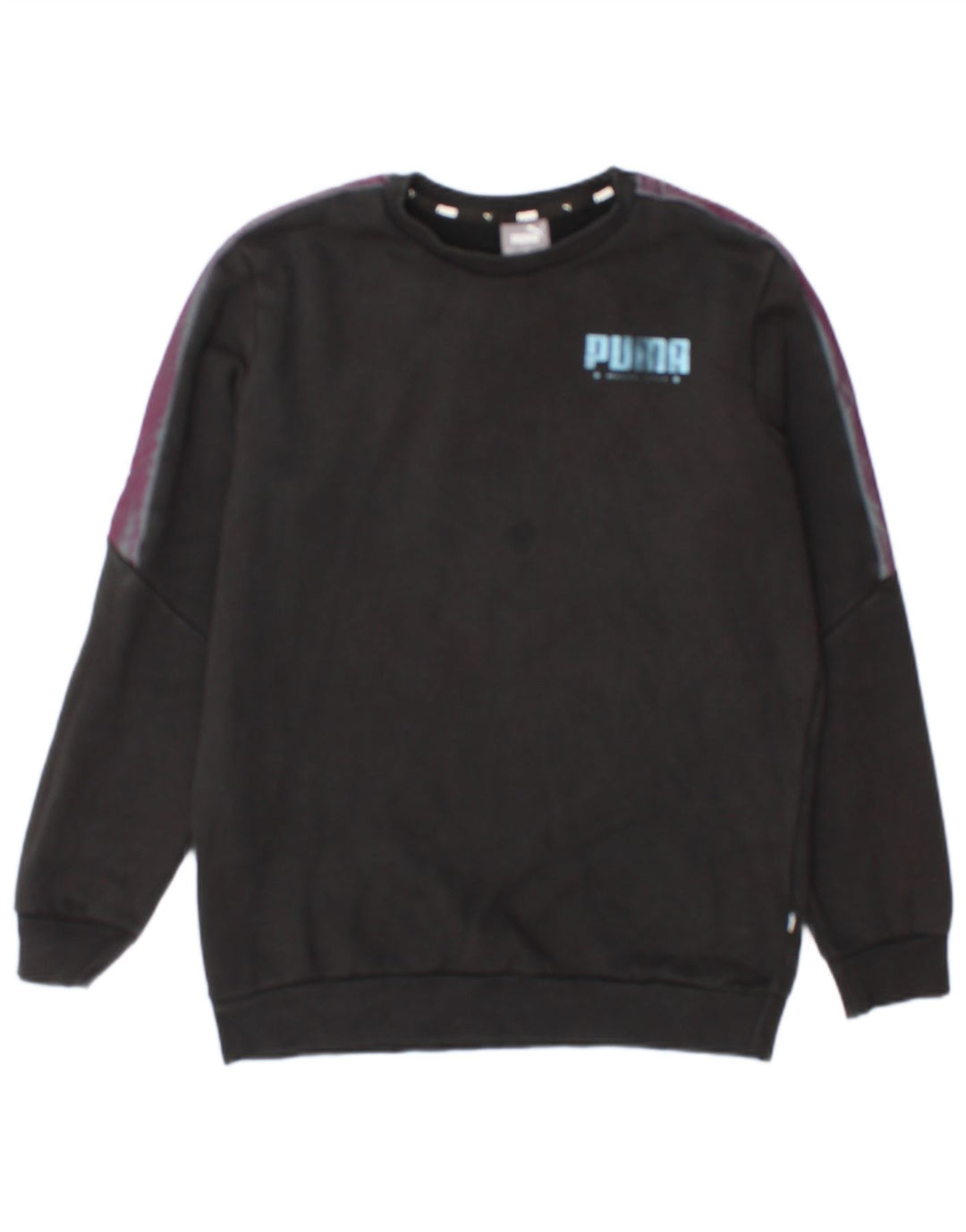 Felpa grafica da uomo Puma, piccola, in cotone color block nero