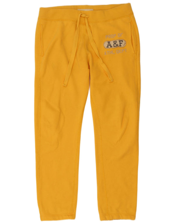 Abercrombie & Fitch Mens Graphic Tracksuit Trousers UK 16 Large Yellow